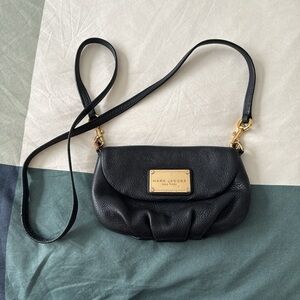 SOLD Marc Jacobs Black Crossbody Bag with Gold Accents